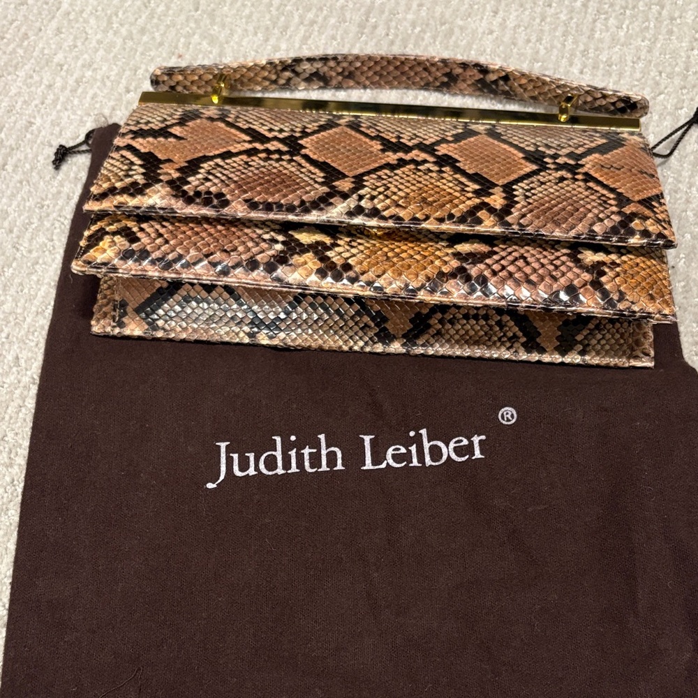 Judith Lieber Snakeskin Top-Handle Clutch - Picture 9 of 9